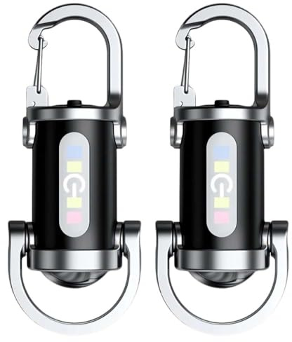 ComedyKing Superhelle Mini Schlüsselanhänger Taschenlampe Wasserdicht, LED Mini Taschenlampe Schlüsselanhänger Taschenlampe USB Aufladbar Keychain Flashlight Charger für Outdoor, Camping (2pcs)