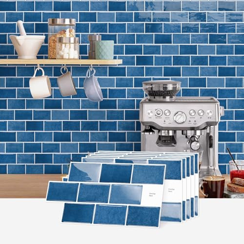 indabyo 10 Sheets Marble Effect Tile Stickers Stick on Tiles Backsplash