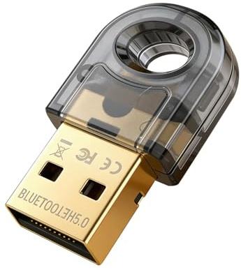 Adaptador Bluetooth USB 5.0, USB Dongle Receiver PC Driver Free para Windows 7/8/8.1/10,Transferencia inalámbrica Auriculares Bluetooth para Escritorio Portátil Auriculares Teclado Ratón