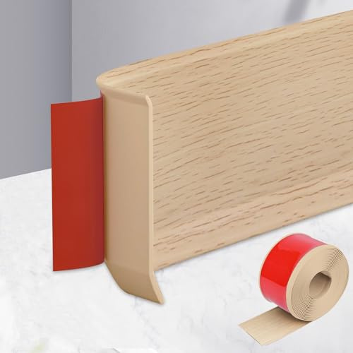 MeYuxg, battiscopa morbido autoadesivo, PVC battiscopa autoadesivo, battiscopa per cucina 8 cm x 5 m, listello di chiusura per pareti cucina, decorativa barra di transizione per soggiorno, camera da