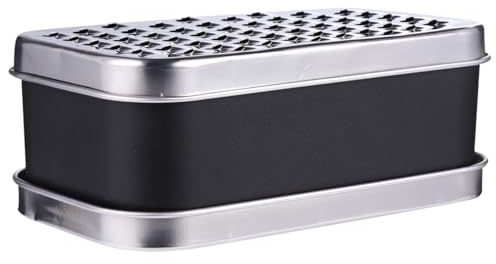 VICASKY Rallador Multifuncional de Verduras y Queso Contenedor Ovalado Negro, Cuchillas Dobles de Acero Inoxidable para Cocina Doméstica y Uso en Restaurantes