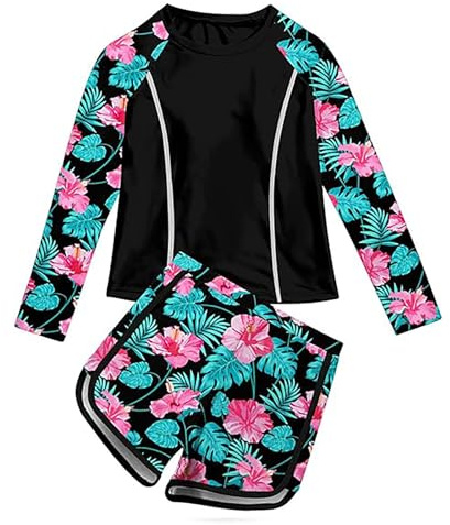 2026 Niñas Trajes De Baño Rashguard Trajes De Baño Para Niñas, 2 Piezas, LSF 50+, Conjunto De Baño De Verano Swimsuits Girls Swimwear, Rosa., 2-3 años