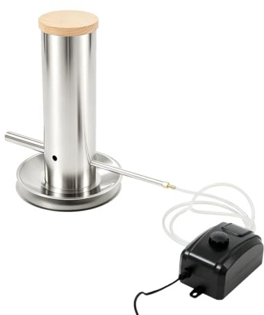 Générateur Fumée Électrique, Accessoires Fumoir Barbecue, Machine à Fumée Inox, Portable Cuisine, Réglage Débit, Nettoyage Facile, Restaurant Jardin Fête, Montage Rapide, 0.45gal