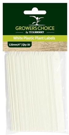 Tildenet 15366398 125mm/ 5-inch Plastic Plant Labels - White