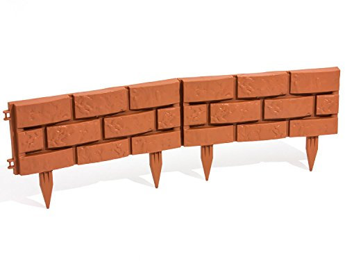 2,2 m Gartenmauer Garten-Palisade Rasenbord Gartenwand Sichtwand Rasenabschluß terracotta