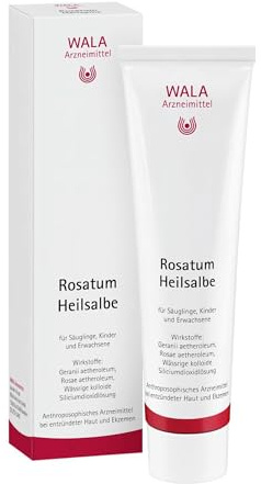 Rosatum Heilsalbe, bei entzündeter, trockener Haut & Ekzemen, 100 g | fördert das Abheilen, lindert den Juckreiz, auch bei Windeldermatitis, natürlich wirksam, für Säuglinge, Kinder & Erwachsene