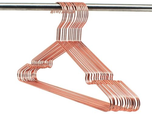Koobay A17 Kleiderbügel für Erwachsene, rotkupferfarben, goldfarben, glänzender Metalldraht, für Hemden, Mäntel, Aufbewahrung und Ausstellung (60)