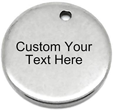 Runde Charm-Anhänger aus Edelstahl, personalisierbar, Durchmesser 8 mm/10 mm/20 mm/30 mm, 50 Stück, Silber/Gold