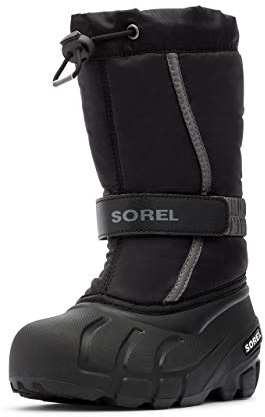Sorel unisex – barn Flurry Boot Vinterkängor, Black City Grey Youth Collection 2023, 33 EU