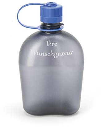 Nalgene Trinkflasche 'Oasis' – 1L, Grau, mit Namensgravur