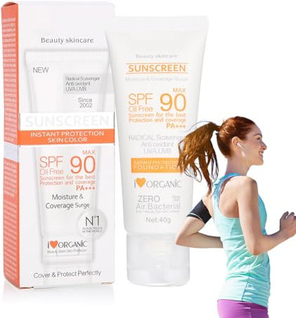 40 Ml Crème Solaire SPF50 ++, Lait Solaire Hydratant, Visage et Cou Entier Du Corps Protection Contre Les Rayons UV du Bloque L'Ecran Solaire Hydratant et Blanchissant