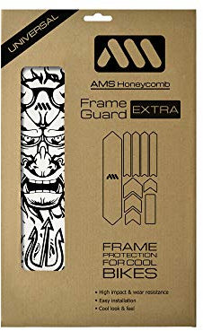All Mountain Style Fahrrad Rahmenschutz Universeller MTB Rahmenprotektor, 10-teiliger Satz, Hochfester Honigwaben-PVC, Gelbfrei, Fahrradschutz, Black/Devil