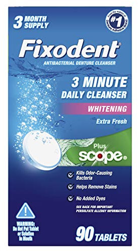 Fixodent Comprimés nettoyants quotidiens 3 minutes Plus Scope – 90 unités