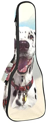 Ukulele väska dalmatiner hund ukulele fodral för Sopran Tenor konsert 23 tum 10 mm tjock mjuk vadderad justerbara remmar taggväska