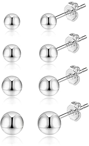 ALEXCRAFT Mehrere Silber 925 Ohrringe Kleine Zirkon Ohrstecker Set Damen