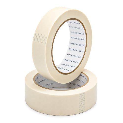 Wiles Eagle Masking Tape for Painting – 25mm x 50 Metres, Multi-Surface Decorating Tape for DIY, Medium-High Adhesion, Clean Removal, Easy Tear Design, Multi Purpose painting Tape – Pack of 2