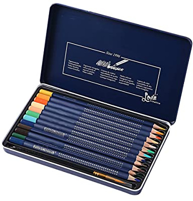 WANGCL 36 Colors Professional Watercolor Pencils Set for Adults & Artists, Water Soluble Colored Pencils with Brush for Coloring, Blending & Watercolor Painting Skills