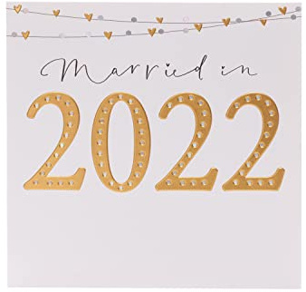 UK Greetings Hochzeitskarte - Hochzeitskarte - Hochzeitstag Karte für Paare - Hochzeitstag Karte für Freunde - Married in 2022, Multi