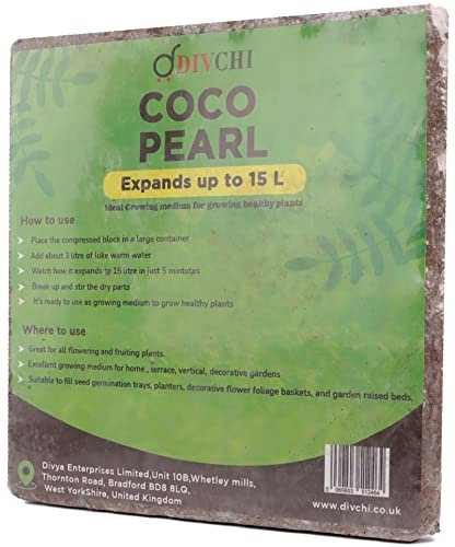 DIVCHI 1Kg Coco and Perlite Potting Mix – Perlite Potting Mix to Help Improve Compost Soil for Heavy Roots Perlite Potting Mix for Rooting, Cutting & Potting On (15L)