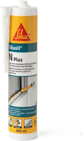 SIKA - Silikon-Dichtstoff Fenster- Sikasil N Plus - Transparent - 300ml | Für Glas- und Fensterbau - Schimmelresistent und geruchsneutral - Innen & außen - Dauerhaft elastisch