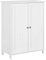 Yaheetech Badezimmerschrank freistehender Badschrank Aufbewahrungsschrank mit Doppeltür und verstellbare Regalebene Badzimmer/Wohnzimmer/Eingang Weiß 60 * 30 * 80.5cm