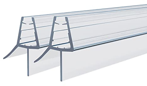 WOWINNE Duschtür Dichtung 2x100cm für 4mm, 5mm, 6mm Glastür Stärken Wasserabweisende Duschdichtung Streifdichtung Duschkabinen Dichtung mit Abreißbare Dichtungslippe Transparent