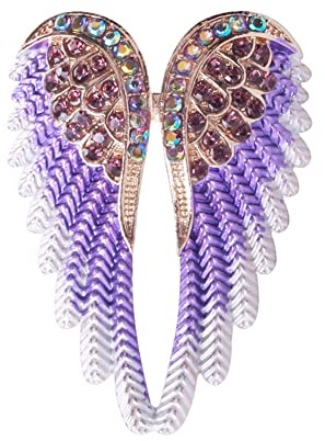 Broche de alas de ángel, bonito broche vintage con diamantes de imitación, broche de solapa de cristal, broche antirreflejos, accesorios para mujer, joyería de moda