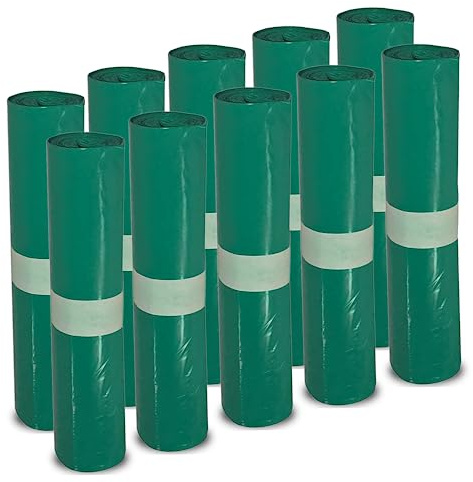 Wisch Star Müllbeutel 120L in Grün, 10 Rollen à 25 Stück | Mülltüten groß 700x1100mm extra stark, reißfeste und stabile Abfallsäcke, Schwerlast Müllsäcke für hohes Müllaufkommen