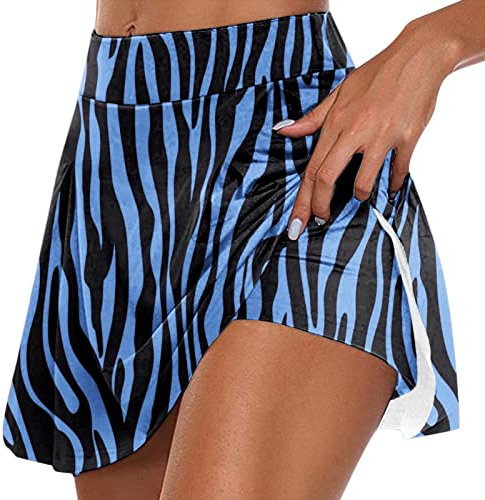 Indischer Damenrock – Casual Prints Tennis Rock Yoga Sport Active Rock Shorts Rock Rock Petrol, blau, XL