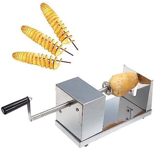 JINPRDAMZ Kartoffel Spiralschneider - Kartoffelschneider(mit 3 Klingen) - Knusperschneider - Edelstahl-Kartoffelschneider Karottenspiralschneider