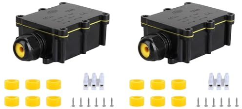 SZFUDIGO Wasserdichte Abzweigdose für den Außenbereich, IP68, 2-Wege-Stecker-Draht, externe elektrische Abzweigdose, Kabelverbinder, Drahtdurchmesser 4–15 mm 2PCS