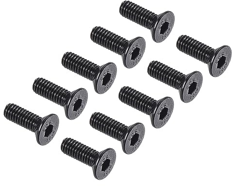 QUARKZMAN x 50STK. Hex Sockel Flachkopf Senkschrauben 10.9 Schwarz | M4 x 12mm, Sockel Kopf Kappe Schrauben, Legierter Stahl, für Maschinen und Möbel