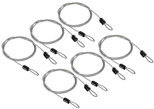 PATIKIL Sicherheit Kabel 2.5mm x 1m/3.3ft 6 Packung Beschichtet Gepäckschloss Drahtseil mit Doppelschleife Klar