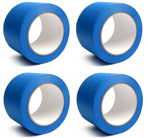 Inanhoo Masking Tape for Painting, Blue Artist Tape, Easy Peel Masking Tape, 50mm x 50m, 4 Rolls/Pack
