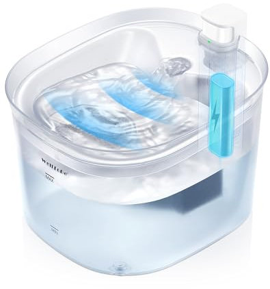 WellToBe Fuente para Gatos y Mascotas, 2,5 L Bebedero Automatico con Sensor de Movimiento, Sin Cable con Bomba Ultra Silenciosa, Sin BPA