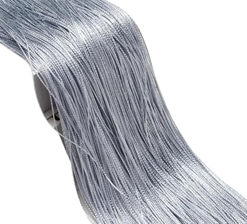 Fadenvorhang 3 x 2,6 m Lange Fadenvorhänge im Wohnzimmer, Trennlinie, Volant for Fenster, einfarbig, Hochzeitsfeier-Dekorationsvorhang Dekorative Gardine (Color : Gray, Size : 3x2.6m)