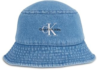 Calvin Klein Jean Damen Denim Bucket Hat K60K611980 Bucket Hat, Blau, OS, Blau (Denim), Einheitsgröße