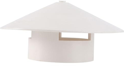 Mikikit 1 x PVC-Regenhut, Dachablasskappe, Regenschutz, Pilzförmige Kaminabdeckung, Kamin-Entlüftungskappe, Schornsteinkappe, runde Schutzkappe, weiß