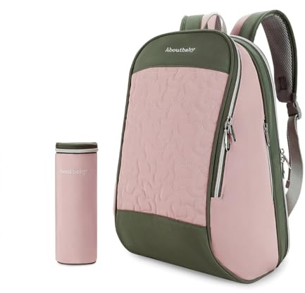 SONARIN Große Kapazität Praktisch Baby Wickelrucksack Wickeltasche,Multifunktionale Babytasche Tragbare Reise Wickeltasche Rucksack mit Flaschentasche für Mama Papa(Rosa)