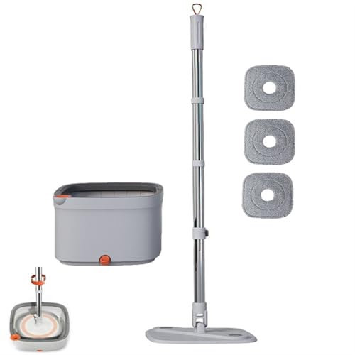 Juego de trapeador y balde con escurridor, trapeador ultra giratorio de 360°, juego de balde for trapeador con escurridor giratorio, trapeador perezoso for limpieza de ventanas, paredes y hogares, zóc