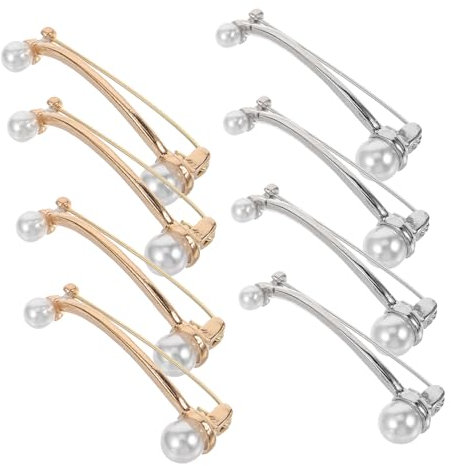 SAFIGLE 8stücke Perlen Broschen Kleid Brosche Pin Hosen Clips Kleidung Brosche Pin Schnalle Befestigen