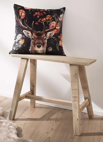 Dekoleidenschaft Hocker Used Look aus recyceltem Holz, Holzbank rustikal, Blumenständer, Blumenhocker, Gartendeko, Sitzhocker, Fußhocker