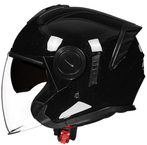 Caschi Jet E Demi-Jet Moto Stile Vintage Caschi Cromwell Con Doppia Visiera Mezzo Casco Da Motociclista Per Uomini Donne Omologato ECEDOT 3/4 Casco A Scodella Per Scooter 10,M:57-58CM