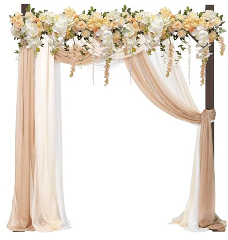 PlusFive Hochzeitsbogen aus Holz, quadratisch, 2,28 m, Gartenlaube, großer Hochzeitsbogen aus Holz, Rahmen für Antrag, Hochzeit, Geburtstag, Valentinstag, Outdoor, Innenbereich, Gartendekoration