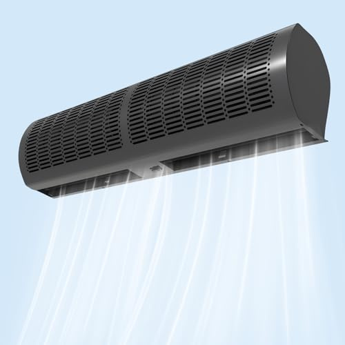 JFOZDM Barriera D'aria con Telecomando, Commerciale Barriera Aria a Parete, 2 velocità, Silenzioso, 60/90/100/120cm, Air Barrier per Ingresso in casa, Ristorante, Negozio, Facile da installare