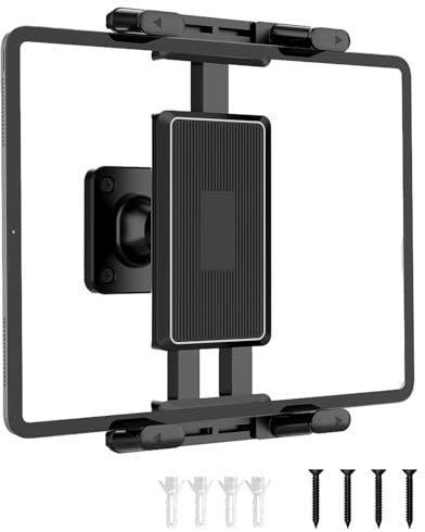 GCNWW Tablet Wall Mount, Universal 360°Adjustable ipad Wall Mount, Practical Tablet Holder for 4.7-13 Tablets Phones Ereader, Compatible with ipad iphone Galaxy Tab Kindle and More