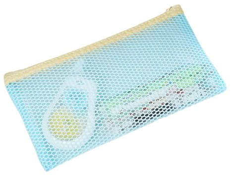 YPREWY Federmäppchen mit großem Fassungsvermögen, Nylon, wasserabweisend, Federmäppchen für Schule, Büro, 22,5 x 12 cm, stilvolles Schüleretui, blau