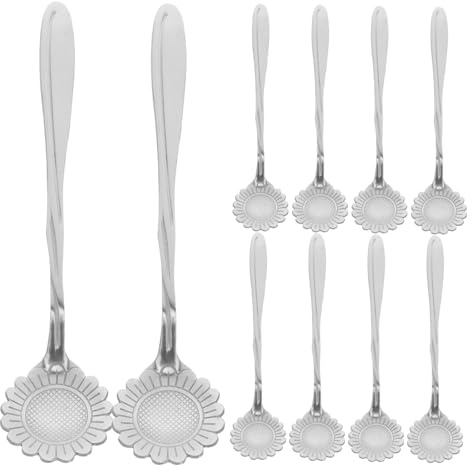 Ciieeo 20piezas Cucharas De Postre De Acero Inoxidable Cucharas Para Té y Café Pequeñas Para Helado y Pastel Color Plateado
