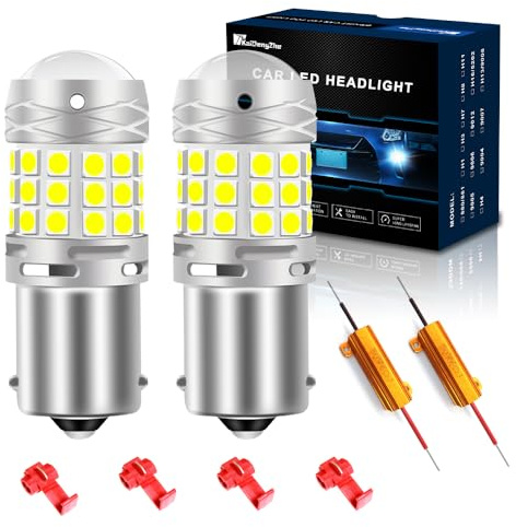 KaiDengZhe Bombilla 1156 P21W BA15S LED, Chips 3030 42-EX Canbus Sin Errores Blanco12-36 V 1056 5009 7506 Bombilla de Repuesto para Coche Luz de Intermitentes Freno Trasero Estacionamiento - 2PZ