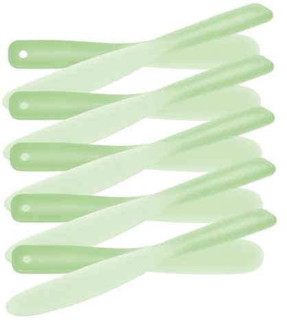 Gatuida 20 Stück Grüner Kosmetikspatel aus Silikon Langer Make Up Spatel zum Mischen und Verblenden von Cremes für Nagelstudios und Kosmetische Anwendungen